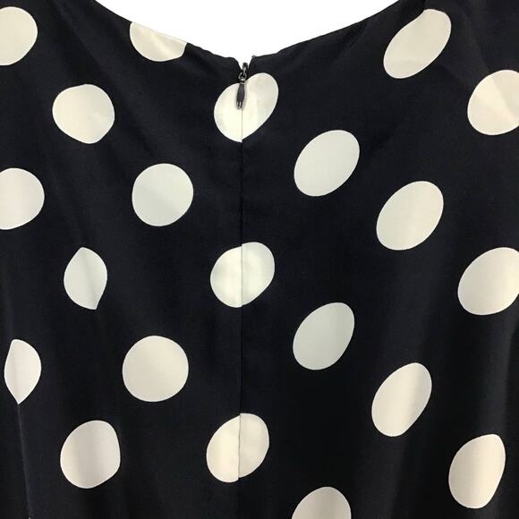 J. Crew Printed Shift Sun Dress Navy Blue White Dot Sleeveless Mini Dress sz 2 - Picture 9 of 12